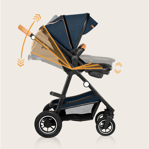 lionelo Amber 2 w 1 Black Silver — Wózek wielofunkcyjny